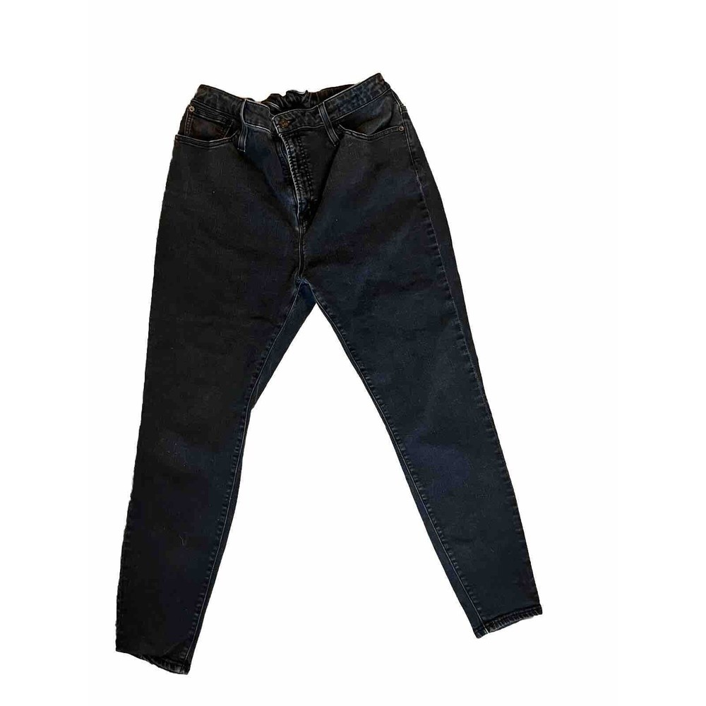 J Crew Curvy Toothpick Black Jeans Denim High Rise Skinny Womens Size 34 Stretch